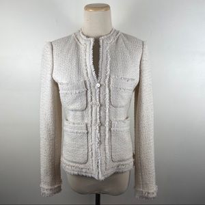 J. Crew Cream Boucle Tweed Blazer Jacket 0